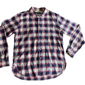 Rag & Bone | M | Red blue flannel plaid lightweight men unisex beach shirt med
